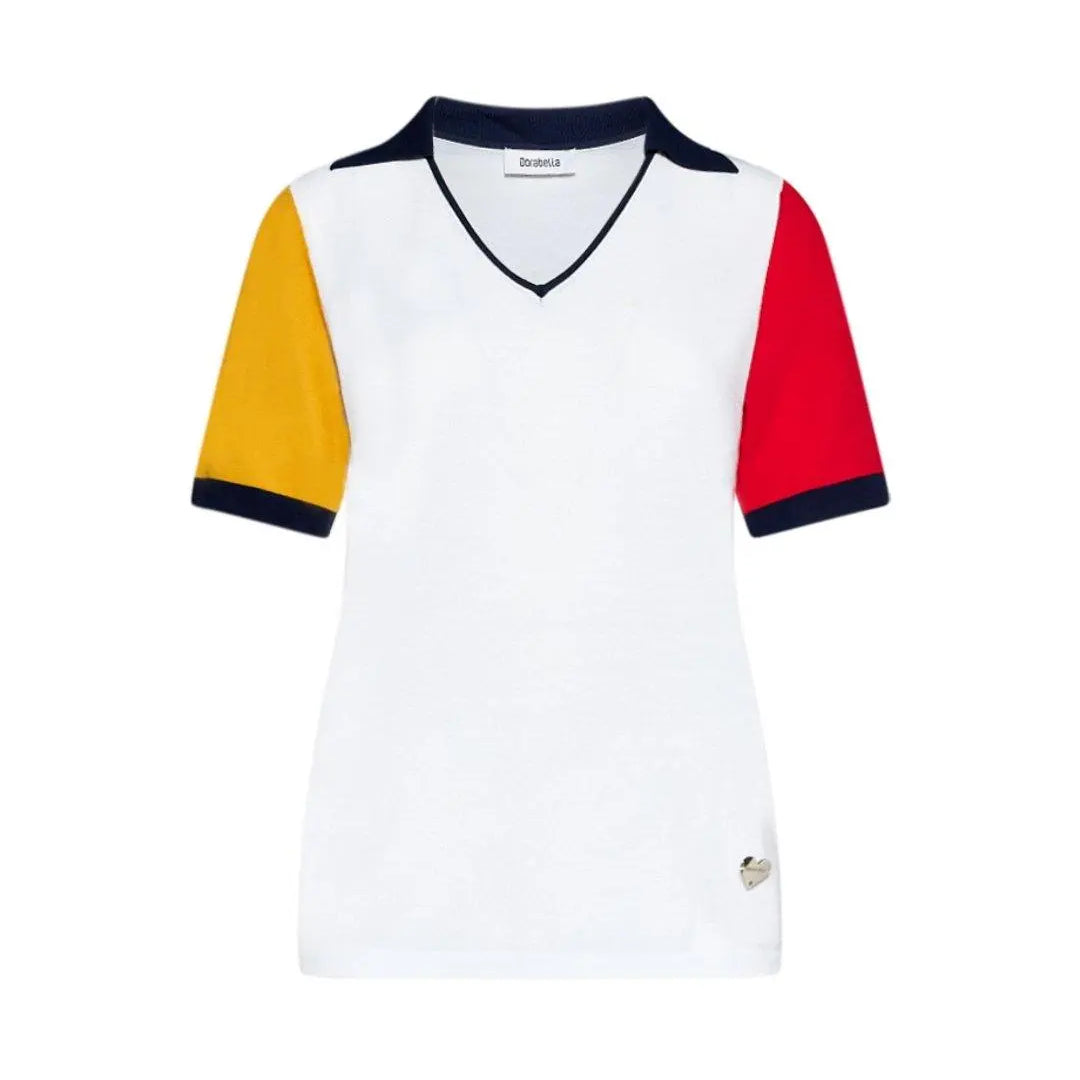 Polo tinta in contrasto BIANCO DORABELLA XL