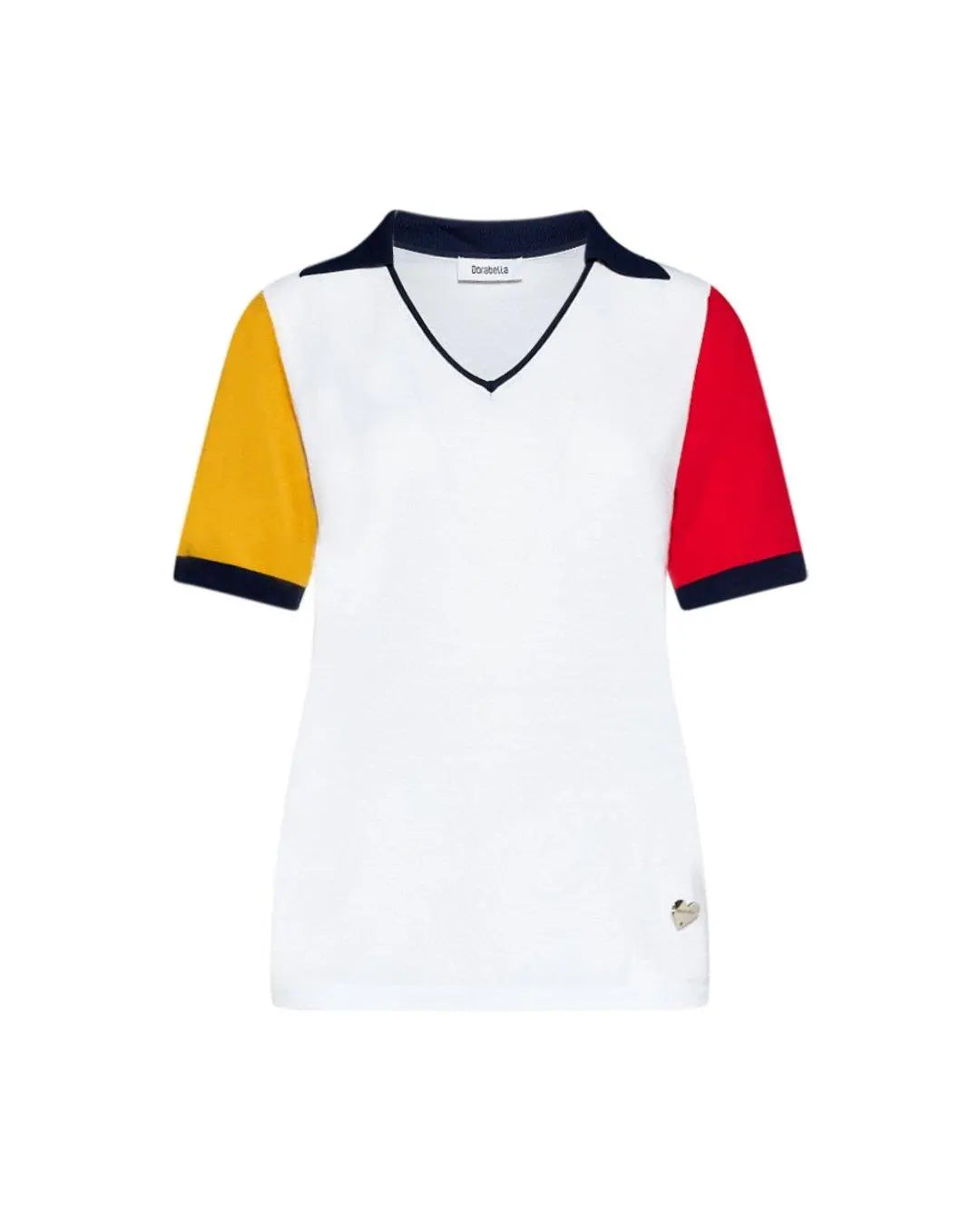Polo tinta in contrasto BIANCO DORABELLA XL