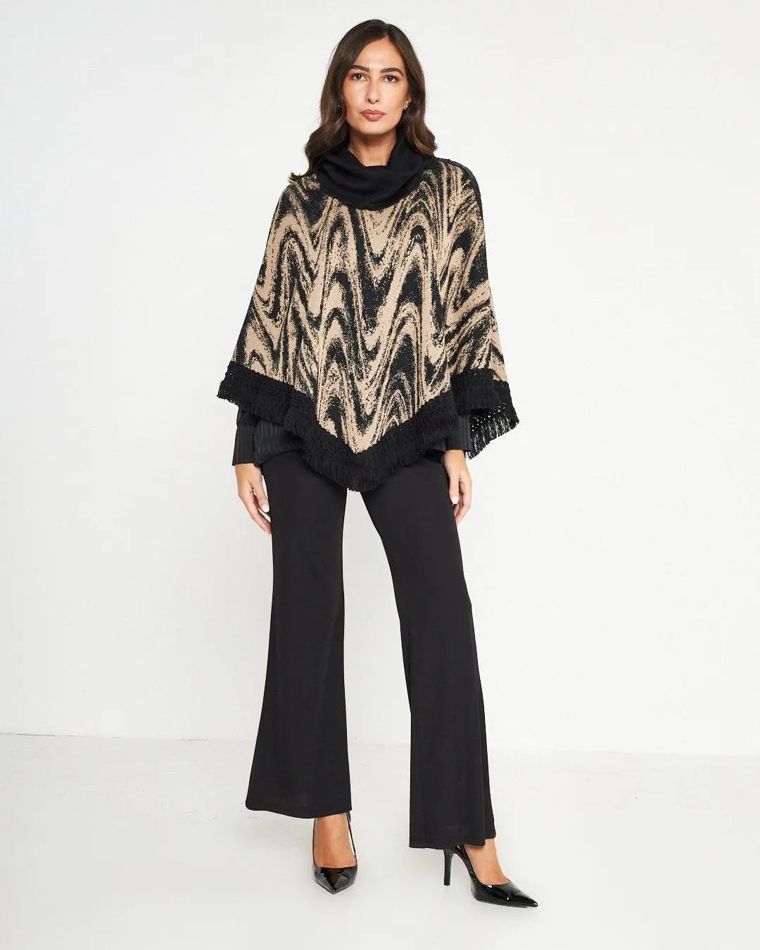 Poncho jacquard NERO DORABELLA