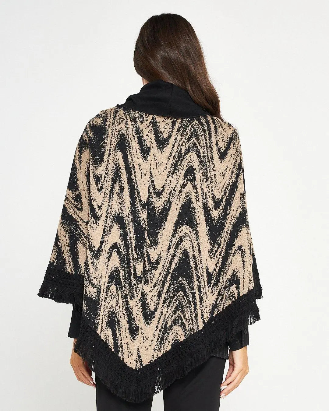 Poncho jacquard NERO DORABELLA