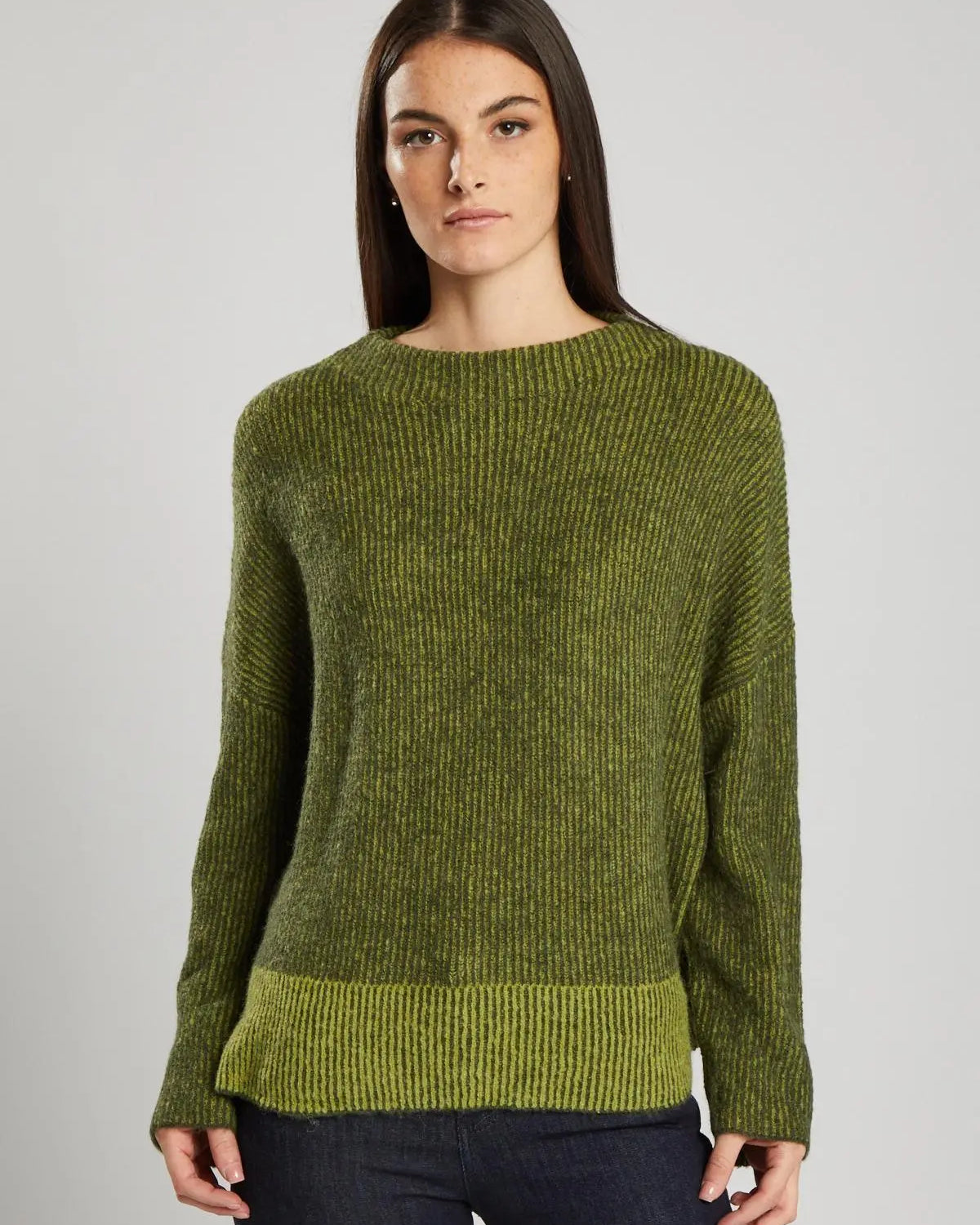 Pullover fantasia a righe VERDE IRONICA XL