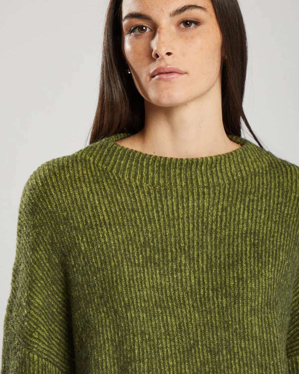 Pullover fantasia a righe VERDE IRONICA