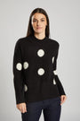 Pullover in maglia a pois misto lana NERO IRONICA XL