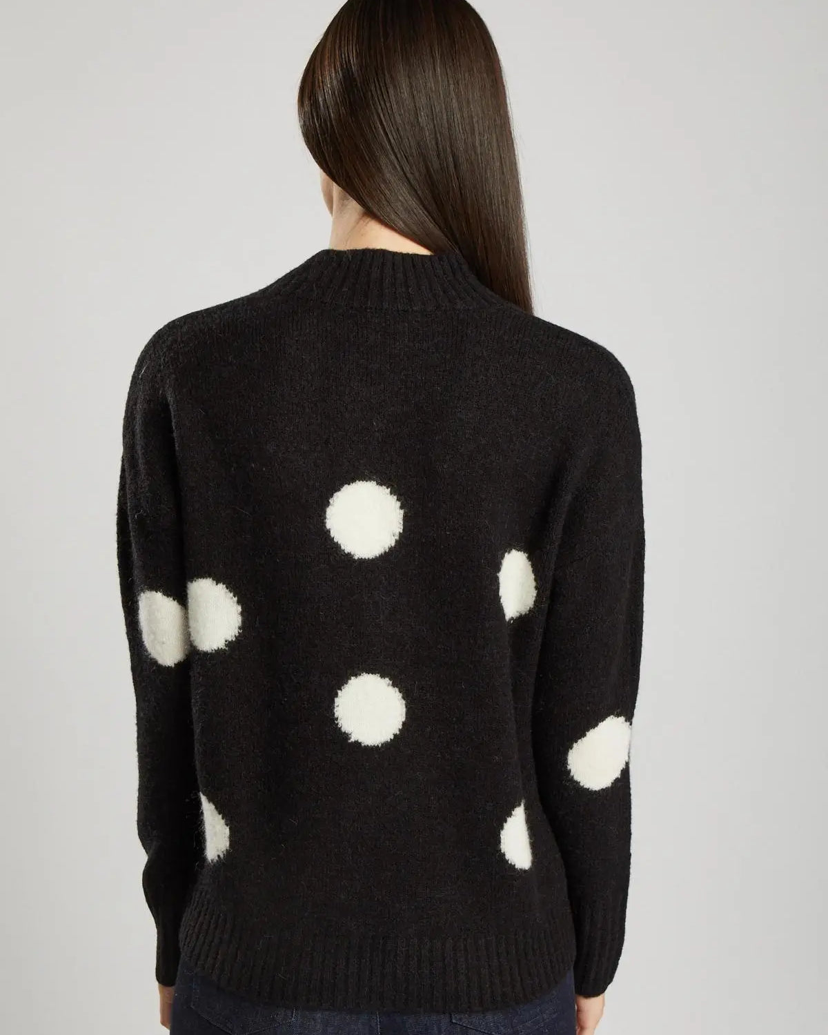 Pullover in maglia a pois misto lana NERO IRONICA