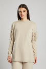 Pullover in maglia con frange BEIGE IRONICA