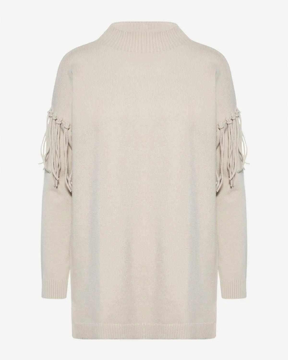 Pullover in maglia con frange BEIGE IRONICA