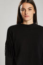 Pullover in maglia con frange NERO IRONICA