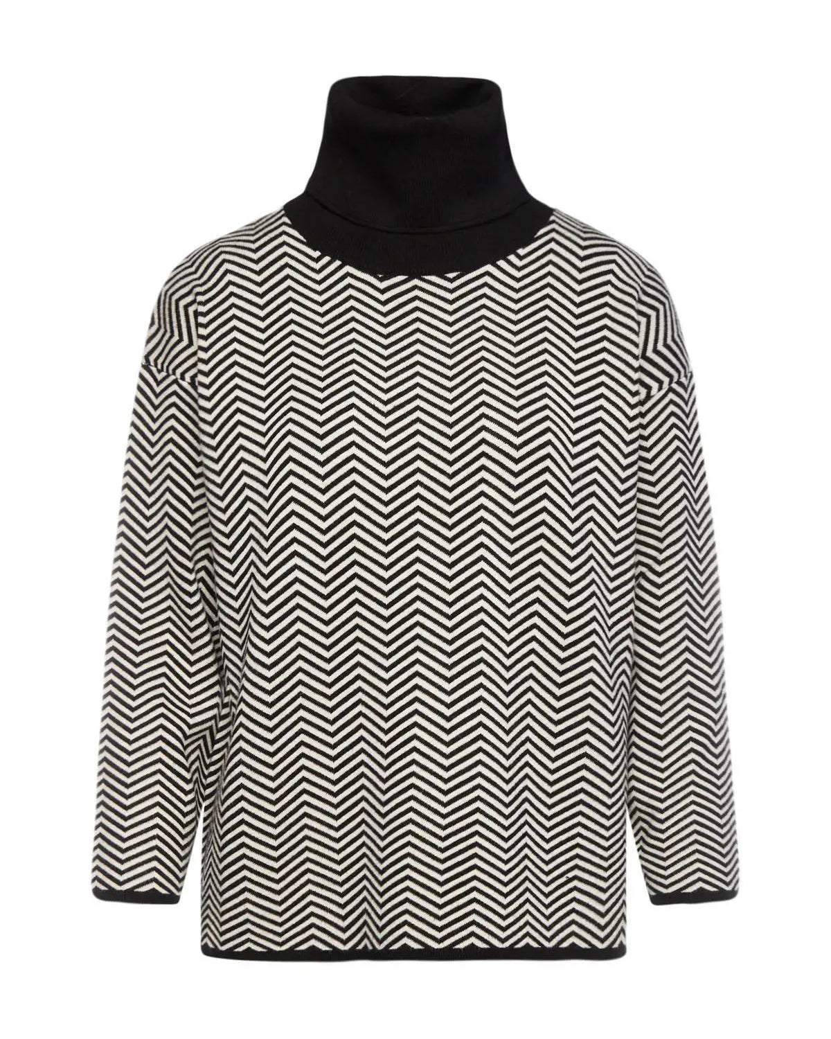 Pullover in maglia con stampa geometrica NERO IRONICA