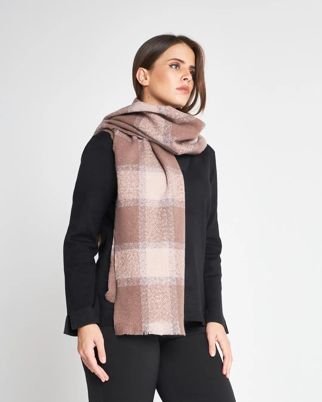 Sciarpa quadri BEIGE DORABELLA