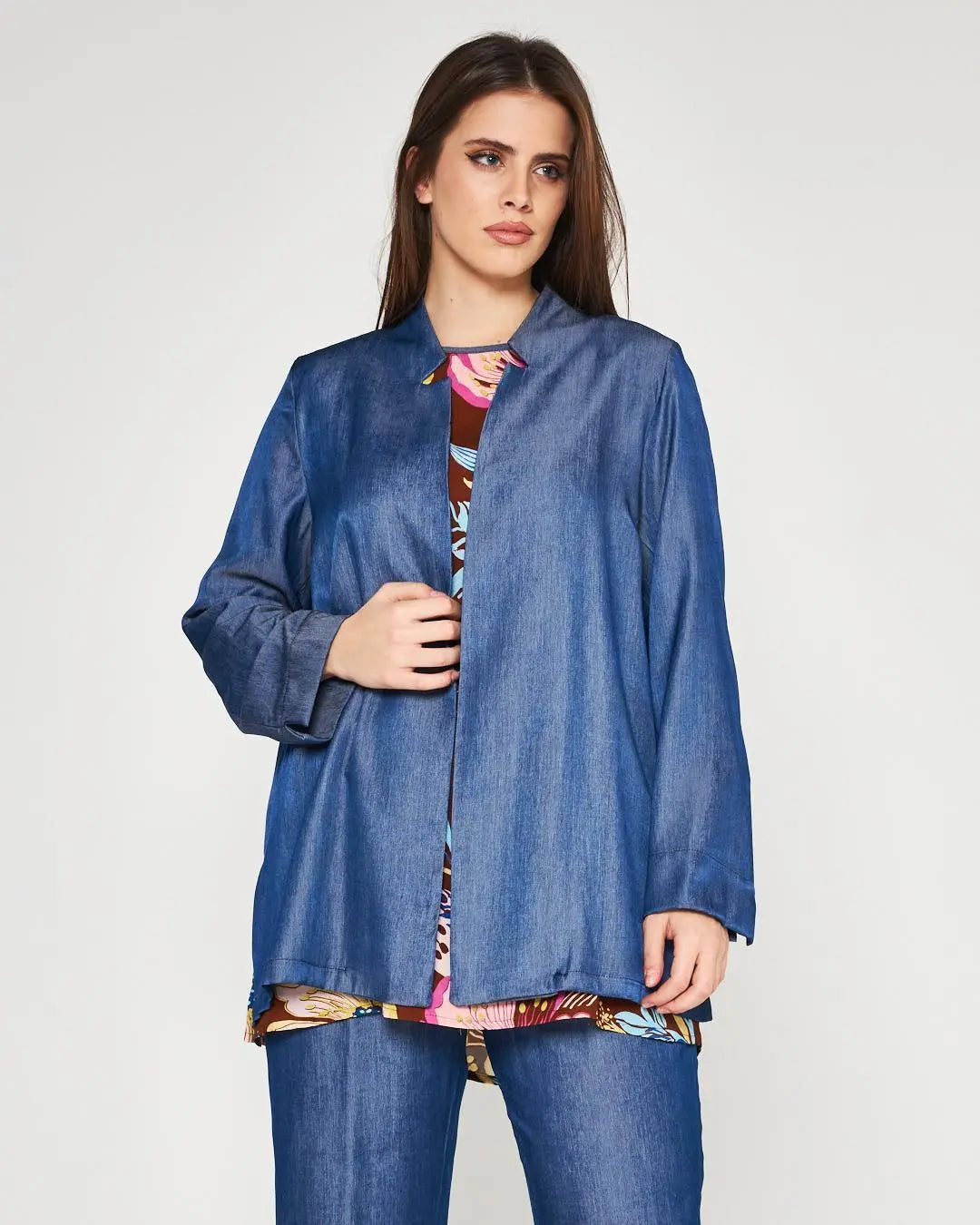 Spolverino chambray BLU DORABELLA PIU' 47