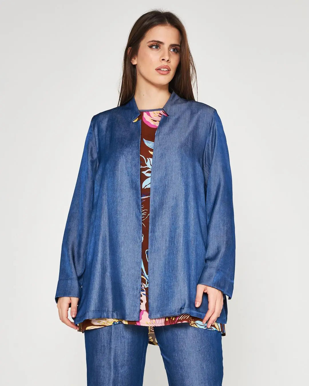 Spolverino chambray BLU DORABELLA PIU'