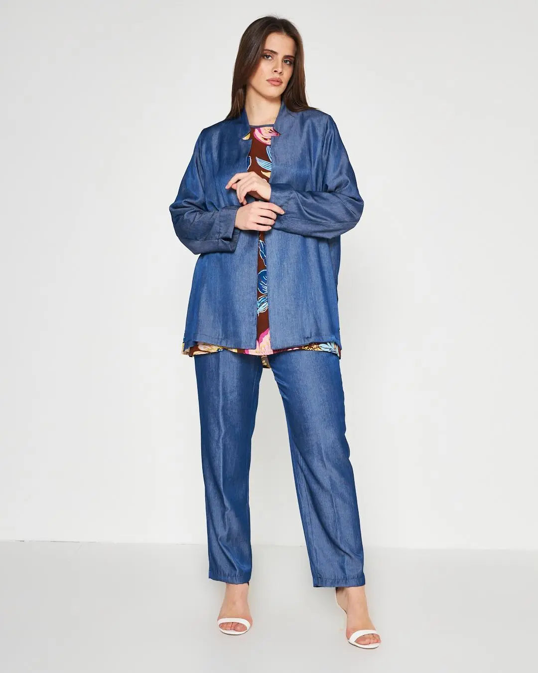 Spolverino chambray BLU DORABELLA PIU'