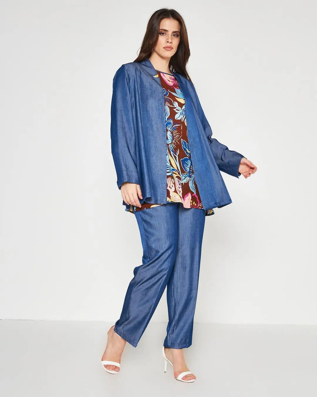 Spolverino chambray BLU DORABELLA PIU'