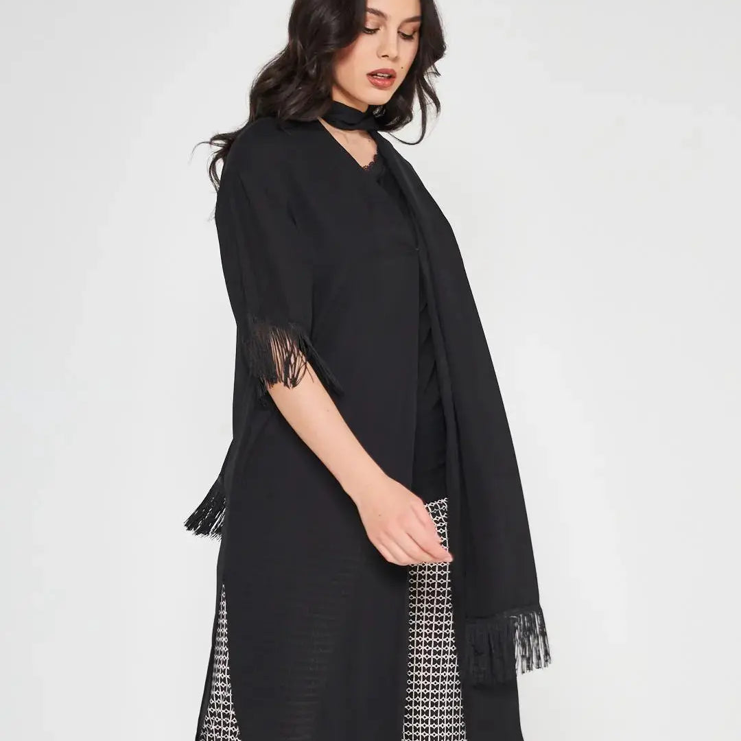Spolverino foulard Nero DORABELLA XXL