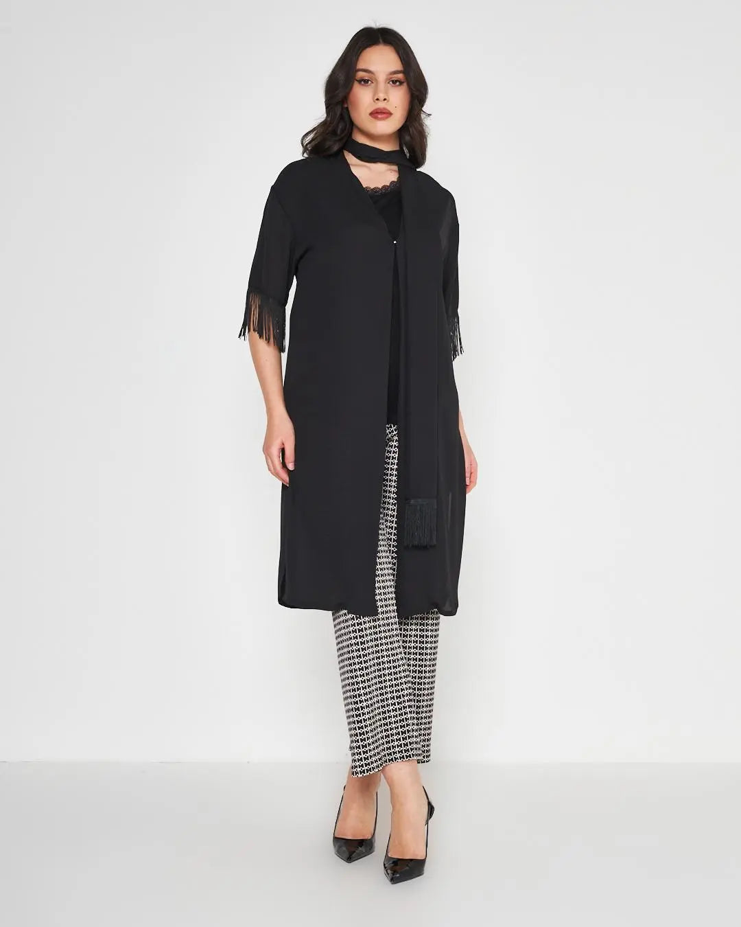 Spolverino foulard Nero DORABELLA