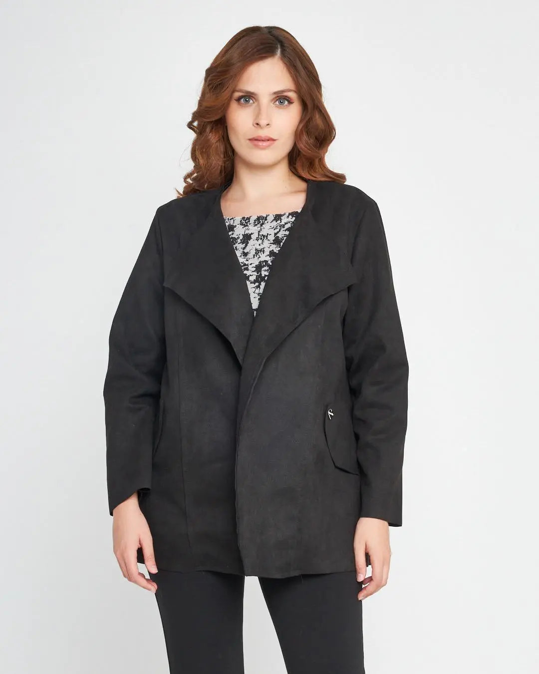 Spolverino scamosciato NERO DORABELLA XXL