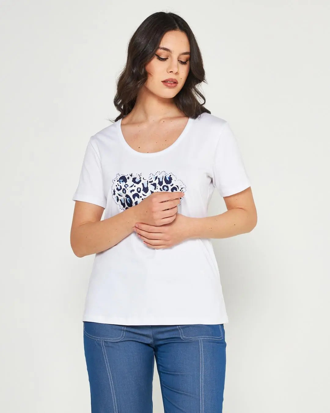 T-shirt animalier Bianco DORABELLA
