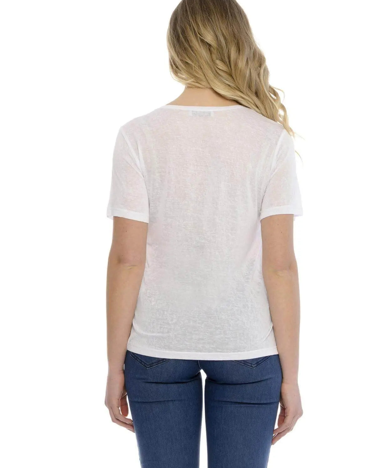 T-shirt basic fiammata BIANCO DORABELLA