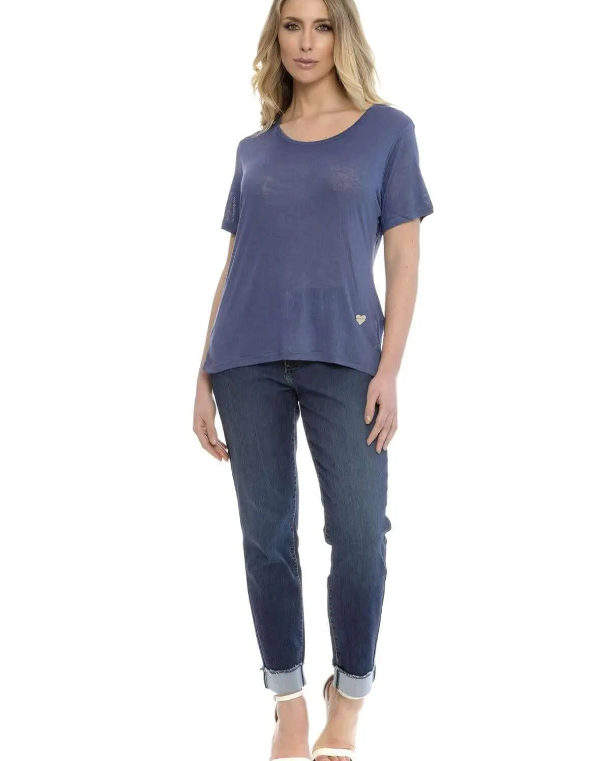 T-shirt basic fiammata DENIM DORABELLA