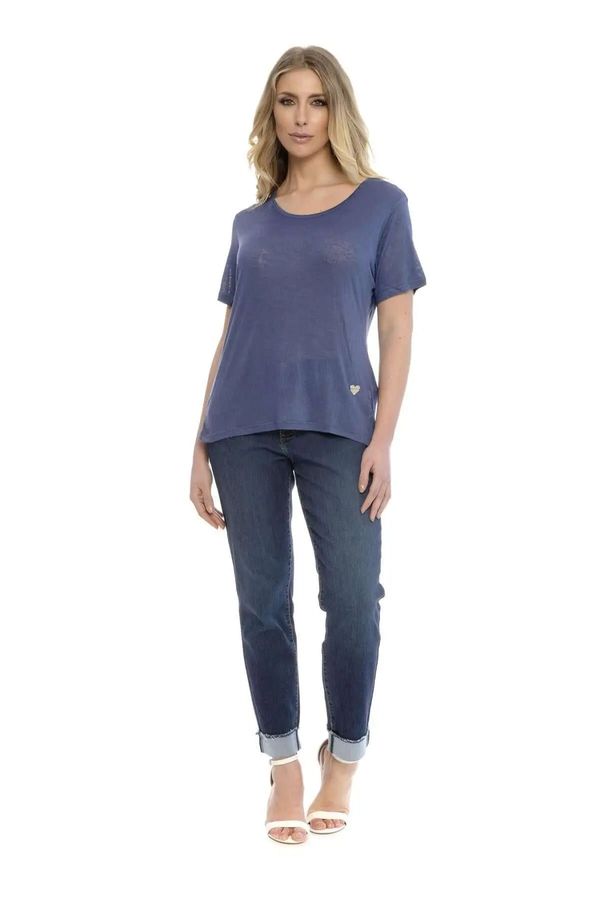 T-shirt basic fiammata DENIM DORABELLA