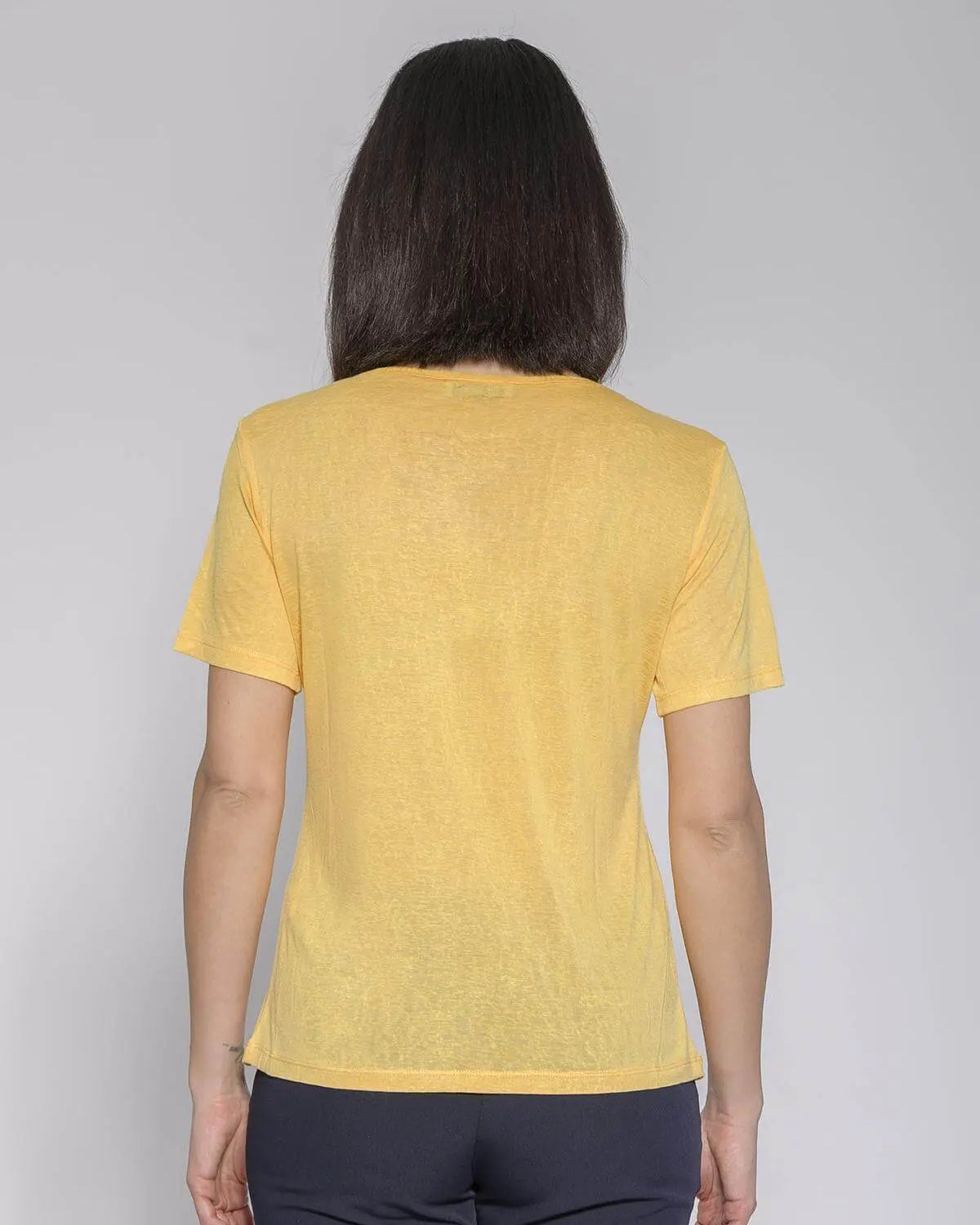 T-shirt basic fiammata GIALLO DORABELLA