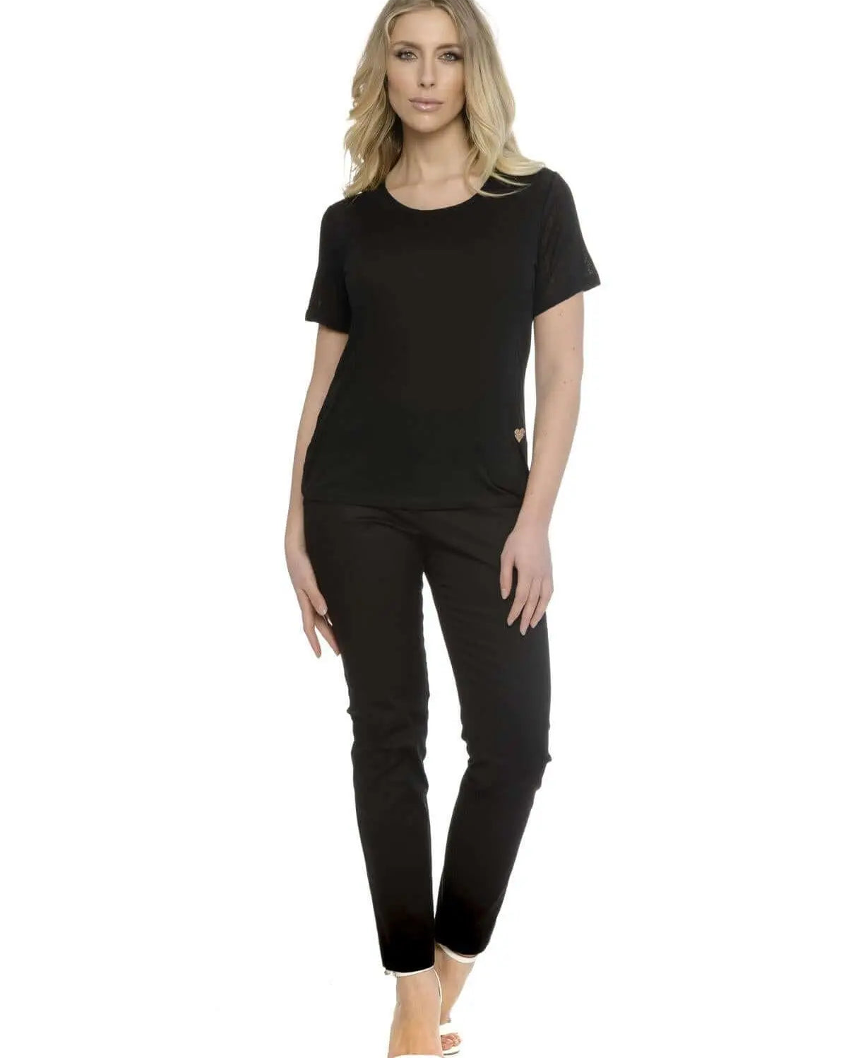 T-shirt basic fiammata NERO DORABELLA