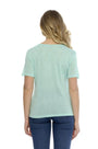 T-shirt basic fiammata VERDE ACQUA DORABELLA