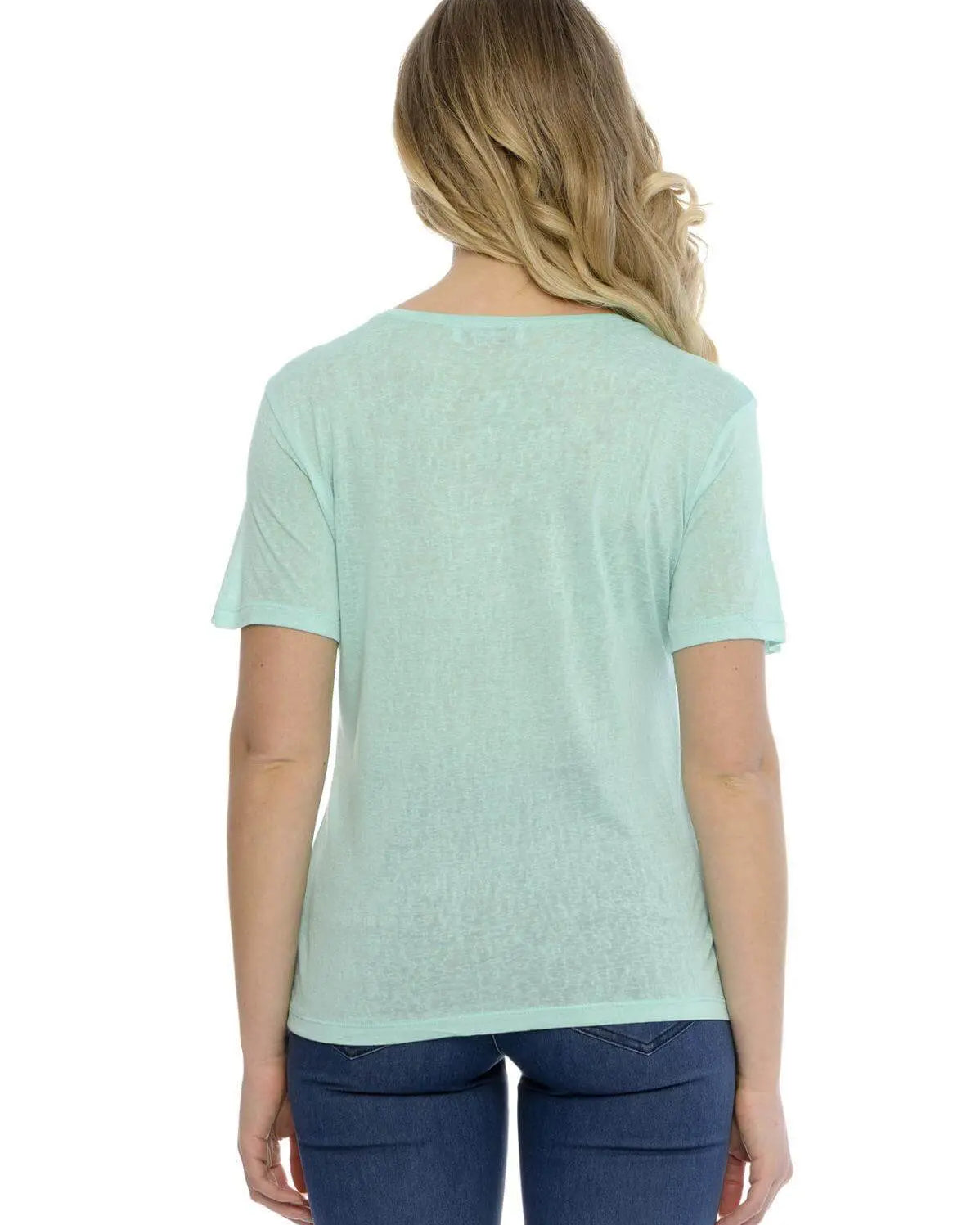 T-shirt basic fiammata VERDE ACQUA DORABELLA