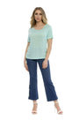 T-shirt basic fiammata VERDE ACQUA DORABELLA