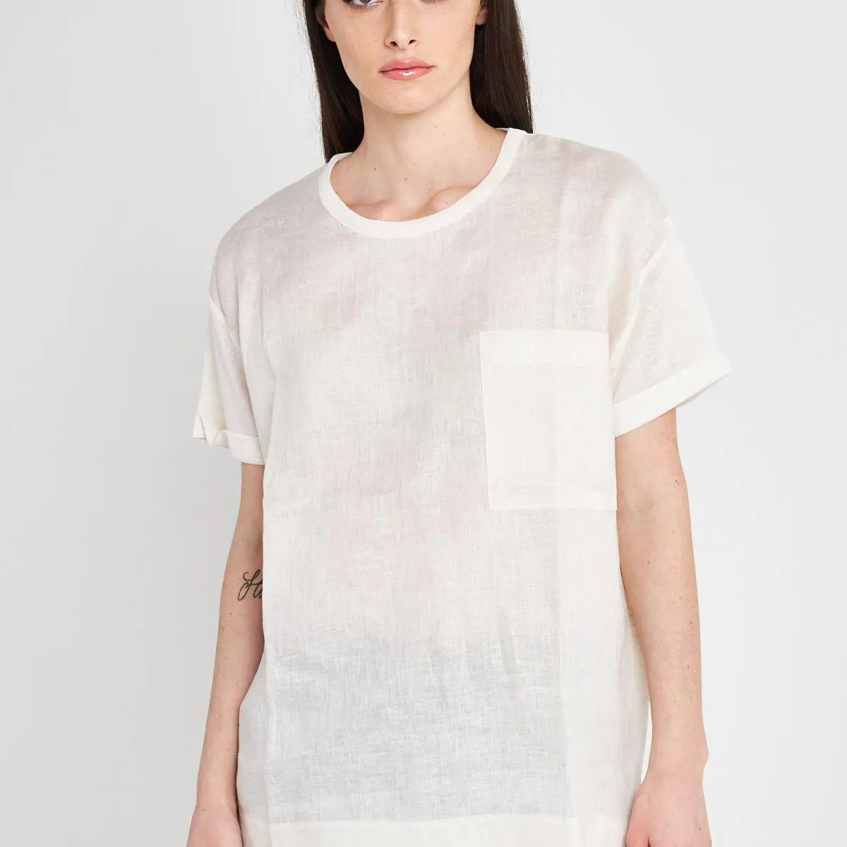 T-shirt bimateriale BEIGE IRONICA XXL