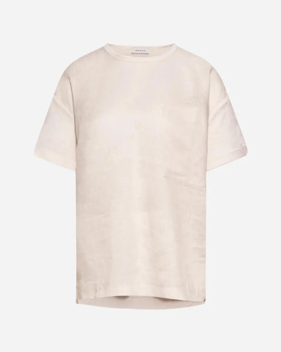 T-shirt bimateriale BEIGE IRONICA