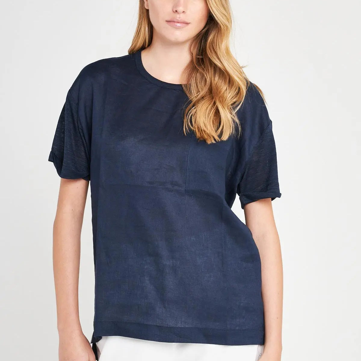 T-shirt bimateriale BLUE NAVY IRONICA XXL