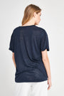 T-shirt bimateriale BLUE NAVY IRONICA