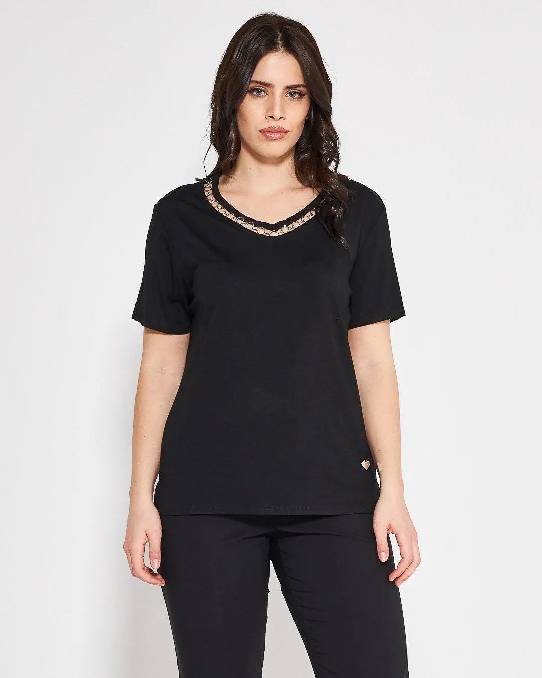 T-shirt catena BLACK DORABELLA PIU' XXXL