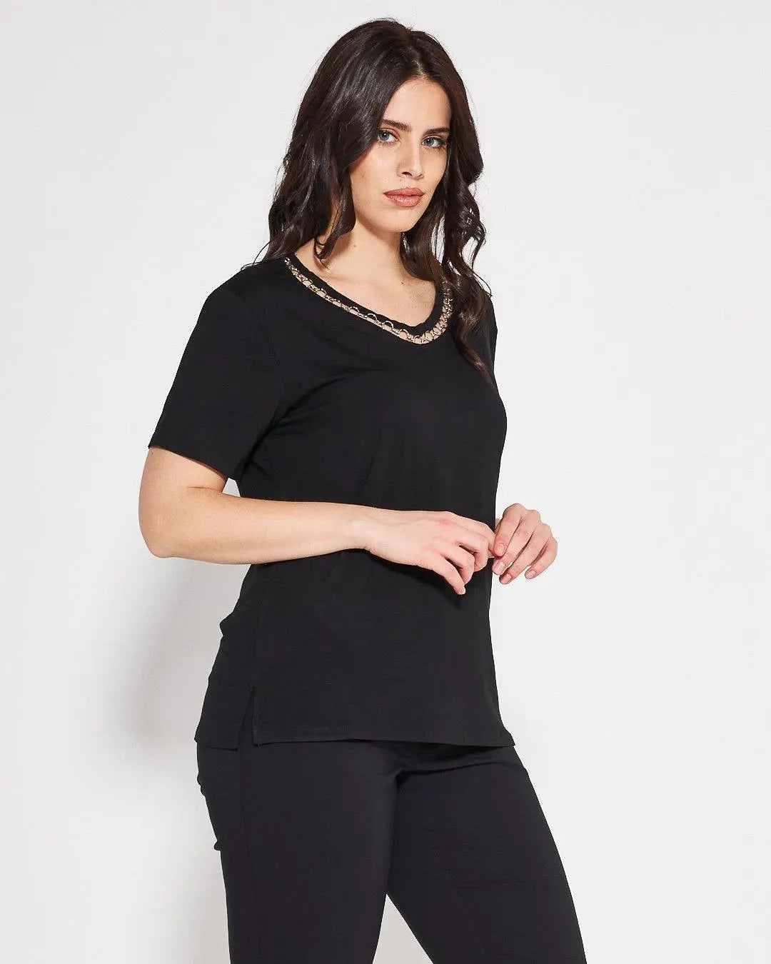 T-shirt catena BLACK DORABELLA PIU'