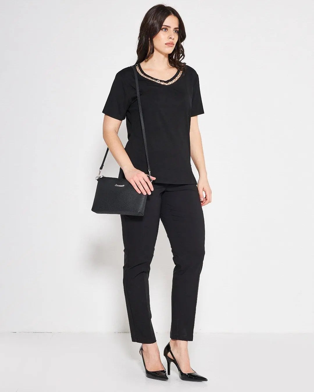 T-shirt catena BLACK DORABELLA PIU'