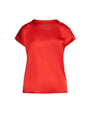 T-shirt combinata in raso e in jersey con micro catena e bottoni PAPAVERO DORABELLA