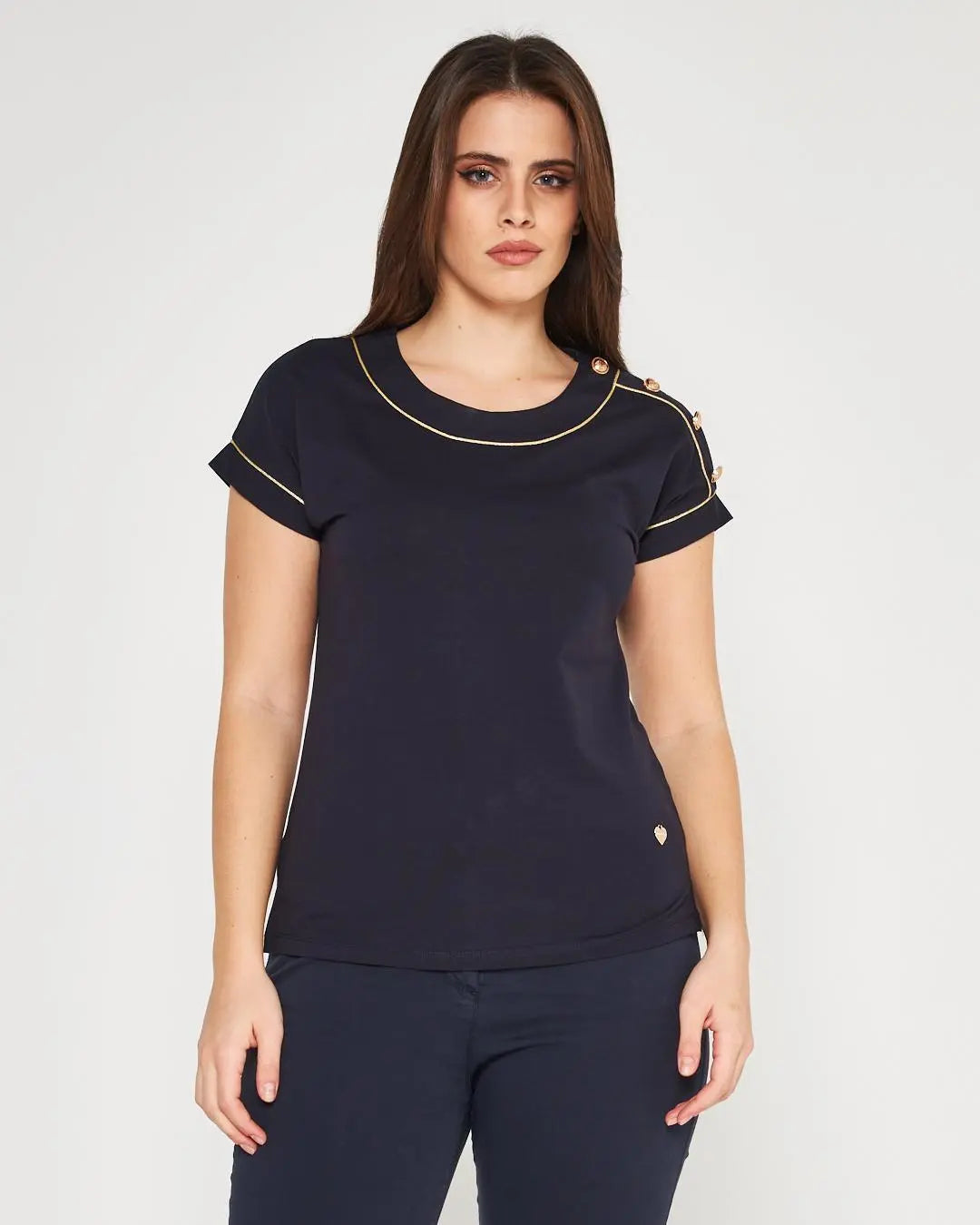 T-shirt con cup sleeves Blu DORABELLA XL