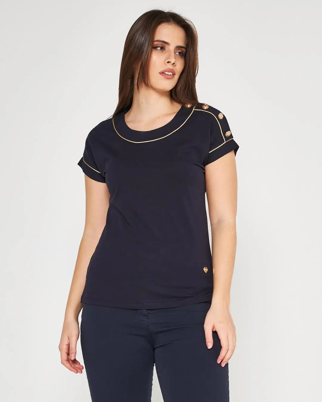 T-shirt con cup sleeves Blu DORABELLA