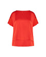 T-shirt con scollo a barca in raso elasticizzato con retro in jersey PAPAVERO DORABELLA