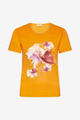 T-shirt con stampa fiori ARANCIO DORABELLA PIU'