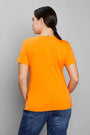T-shirt con stampa fiori ARANCIO DORABELLA PIU'