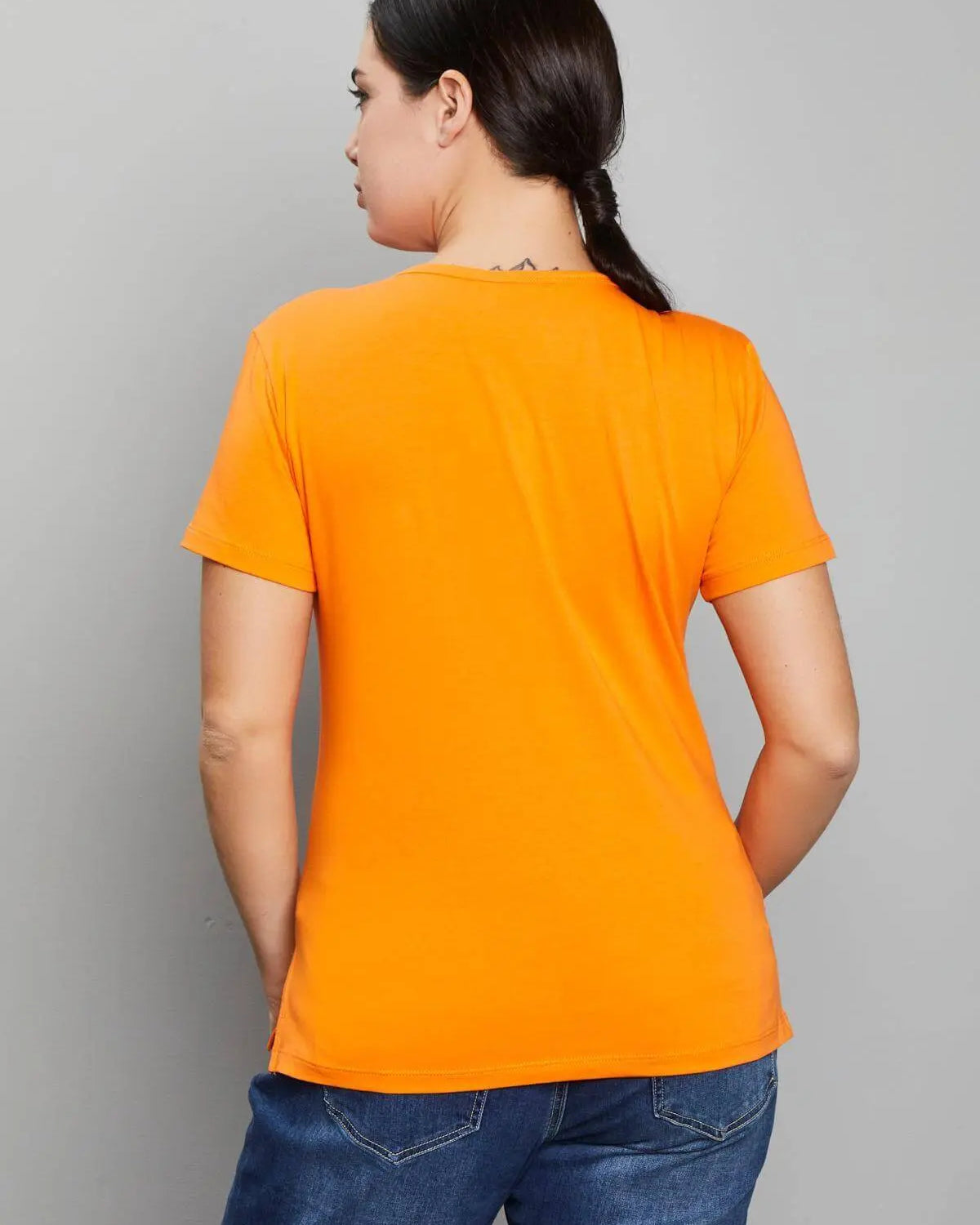 T-shirt con stampa fiori ARANCIO DORABELLA PIU'