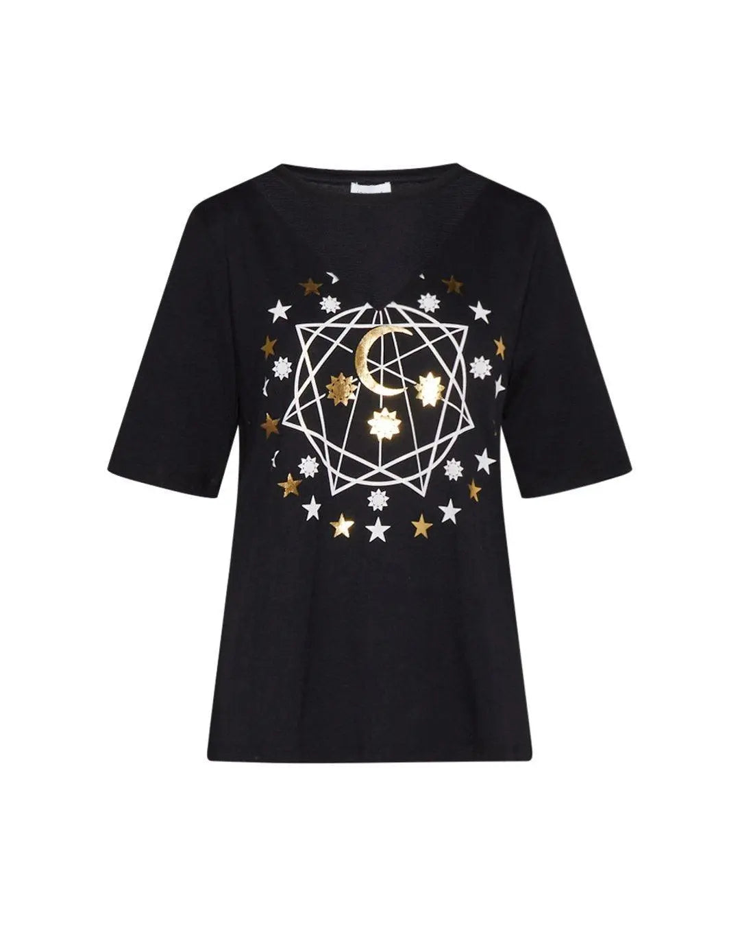 T-shirt con stampa stelle NERO IRONICA XL