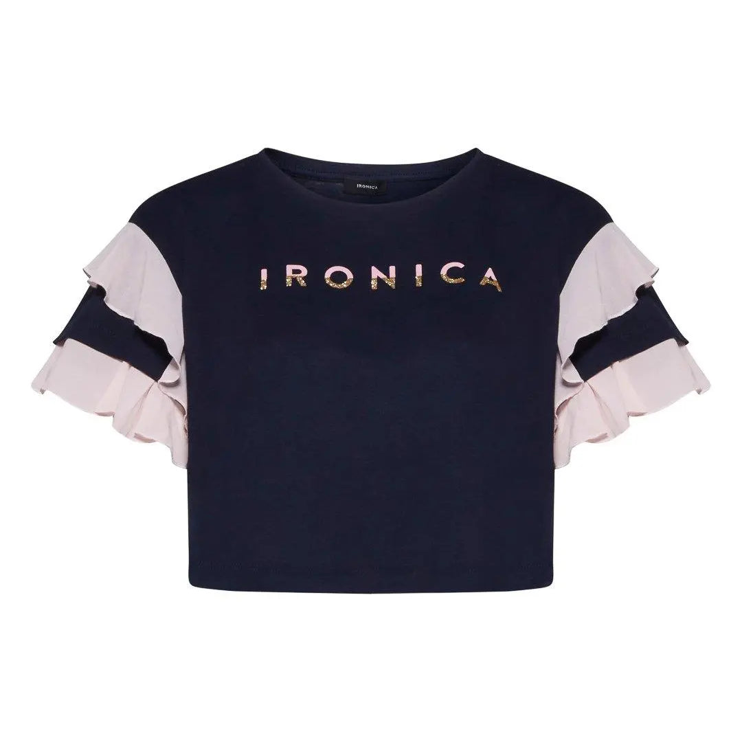 T-shirt crop BLU IRONICA XL