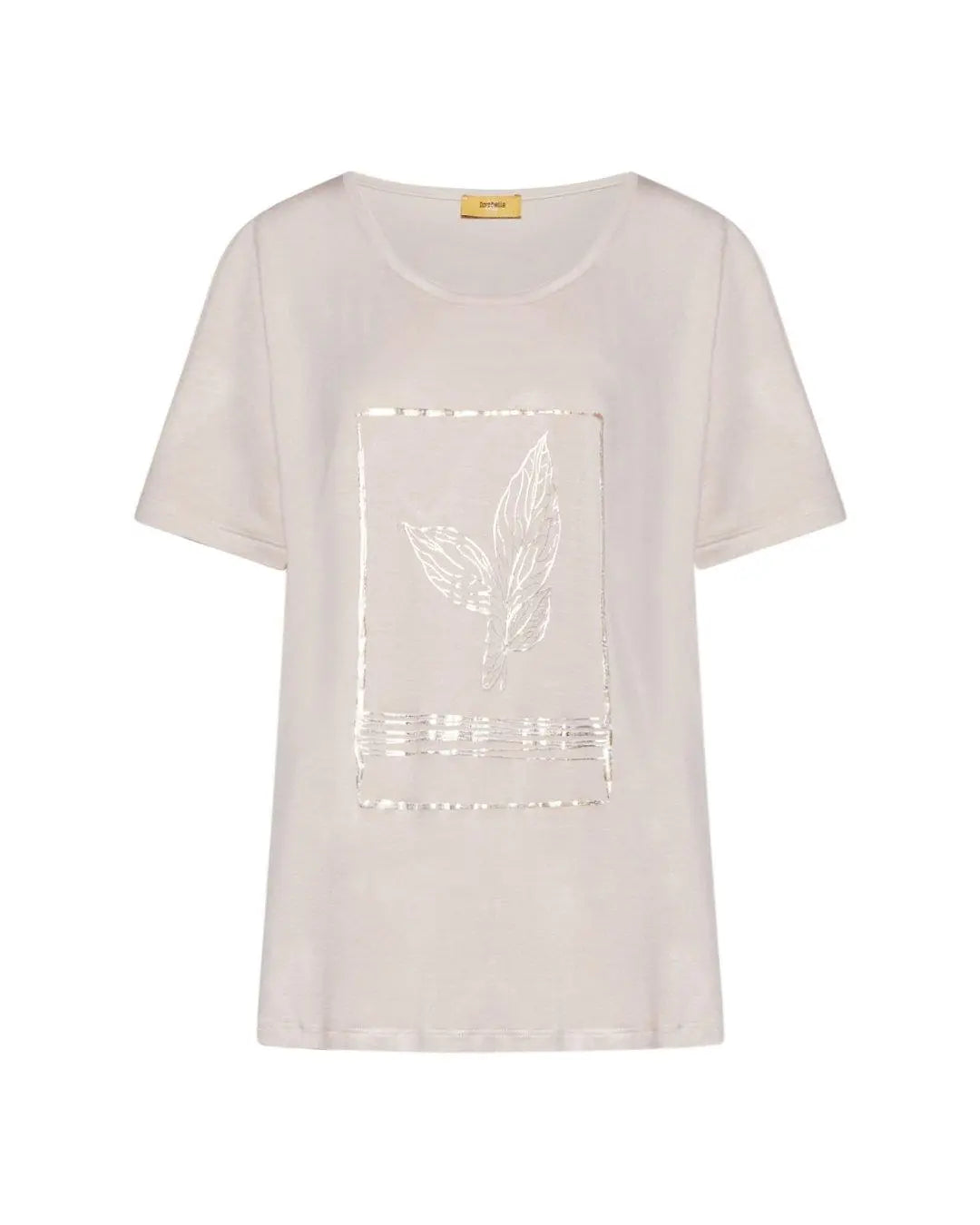 T-shirt foglia BEIGE-ORO DORABELLA PIU' XL