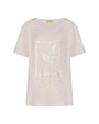 T-shirt foglia BEIGE-ORO DORABELLA PIU' XL
