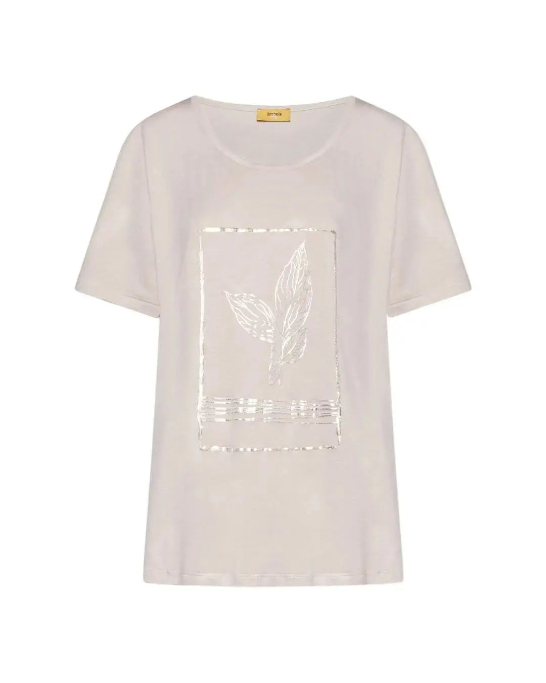T-shirt foglia BEIGE-ORO DORABELLA PIU' XL