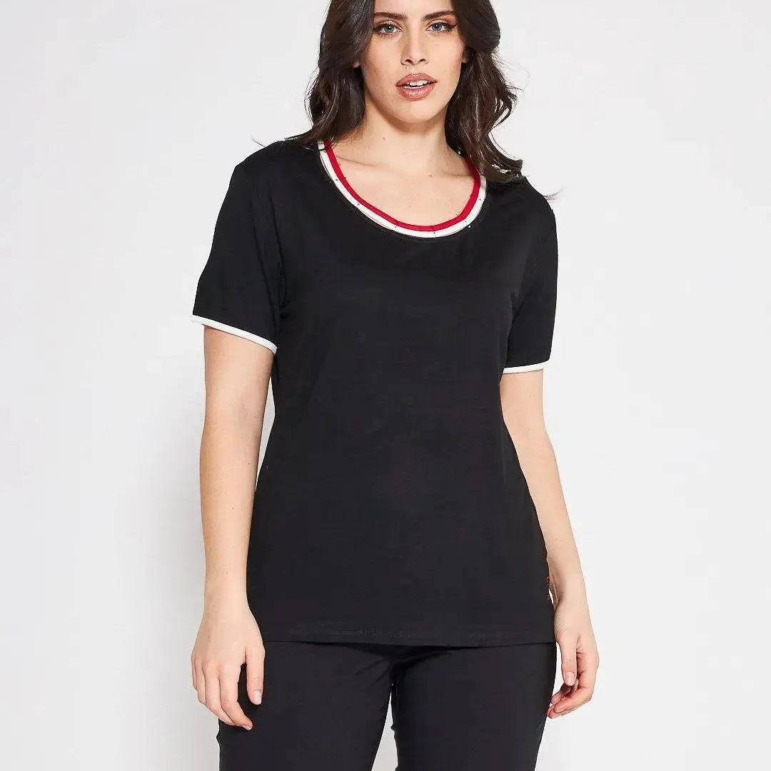T-shirt girocollo BLACK DORABELLA PIU' XXXL