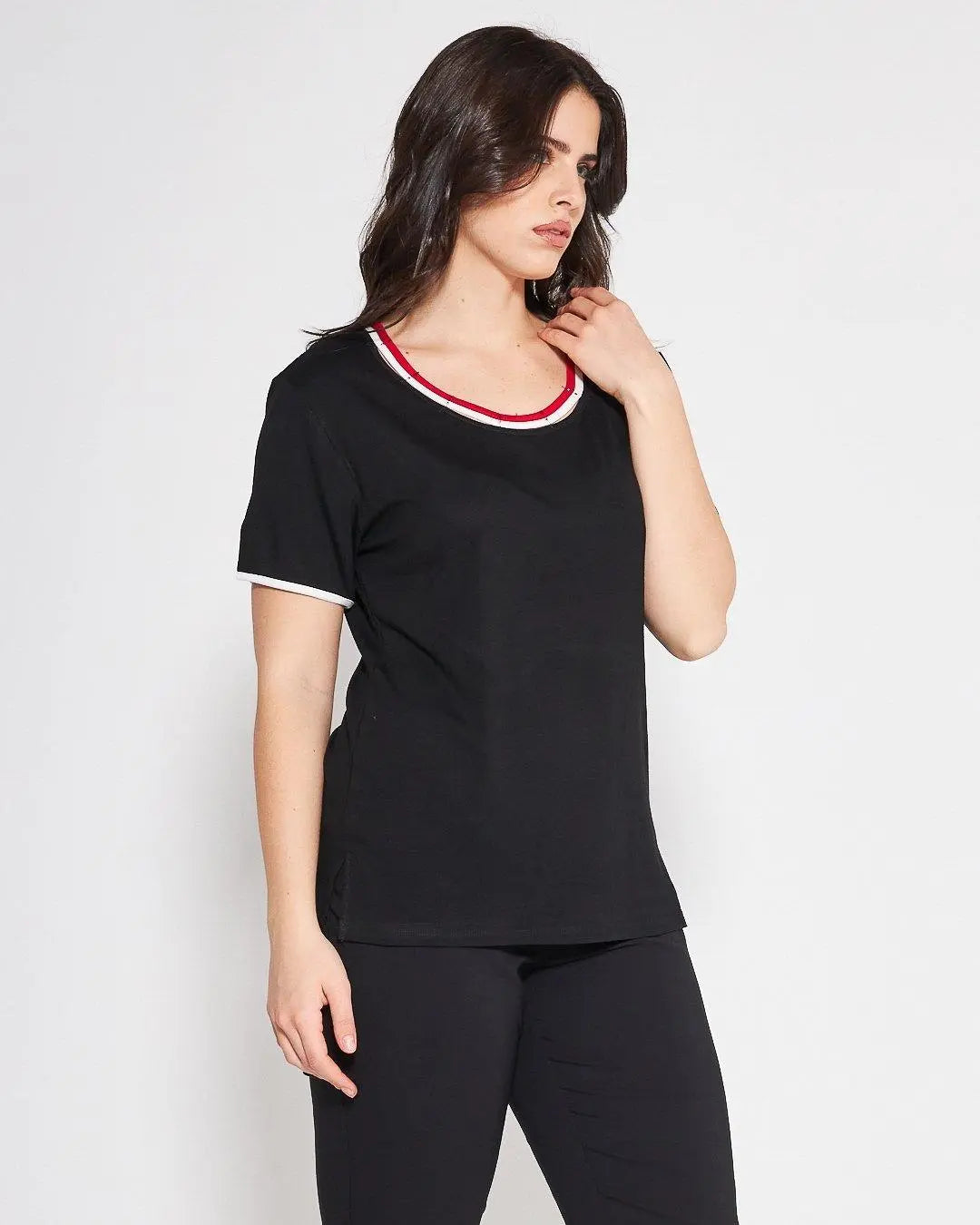 T-shirt girocollo BLACK DORABELLA PIU'